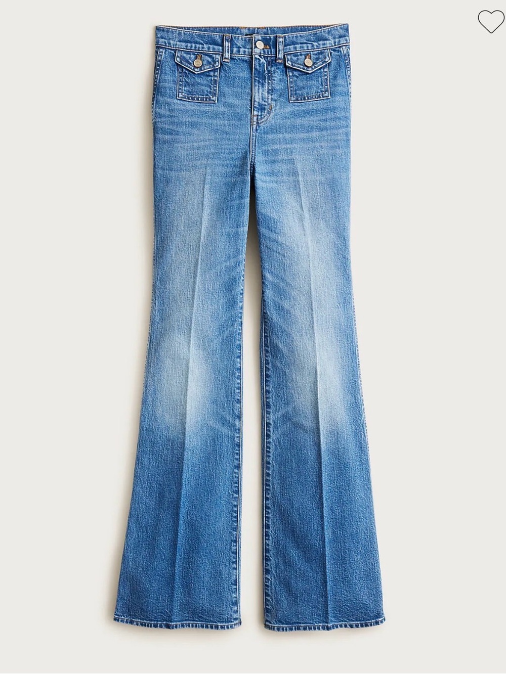 J. Crew Blue High-Rise Wide-Leg Flare Jeans